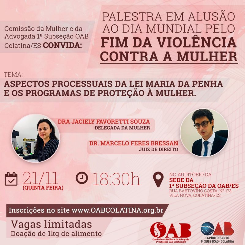 PALESTRA EM ALUSÃO AO DIA MUNDIAL PELO FIM DA VIOLÊNCIA CONTRA A MULHER ...